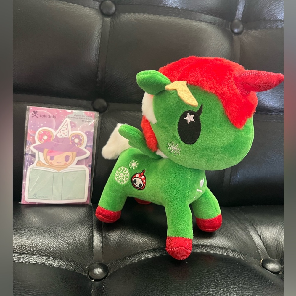 Tokidoki Holiday Unicorn Plush & New Standing Sticky Notes- Collectible Bundle
